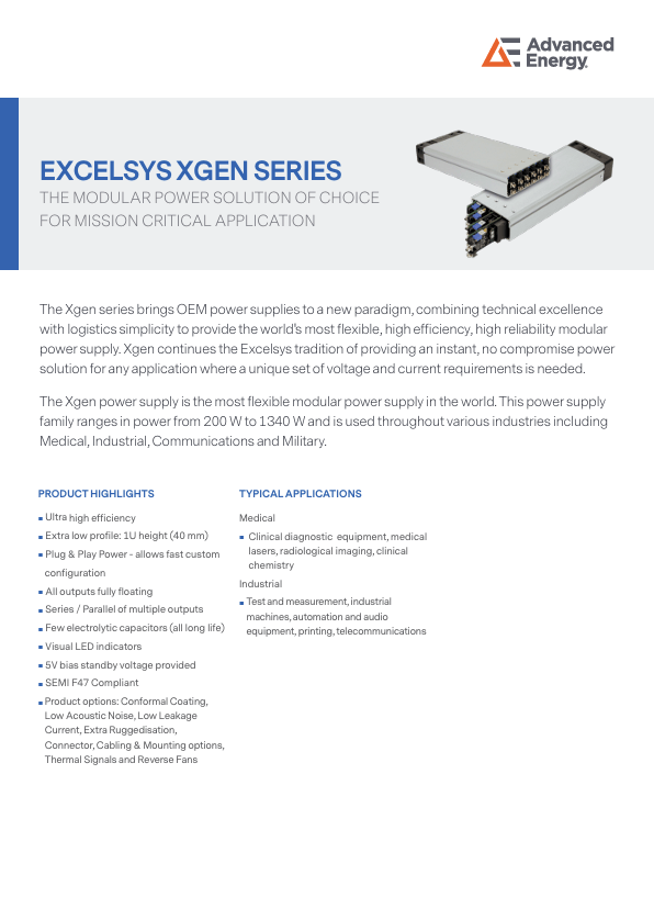 Excelsys Xgen Power Supplies Thumbnail