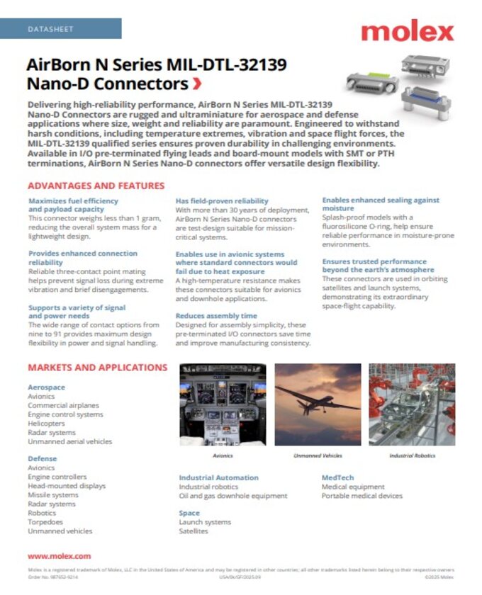 AirBorn N Series Nanominiatures Connectors Guide Cover