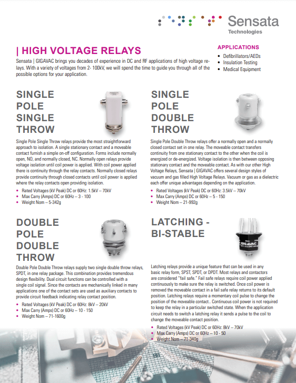 GIGAVAC High Voltage Relays PDF Cover