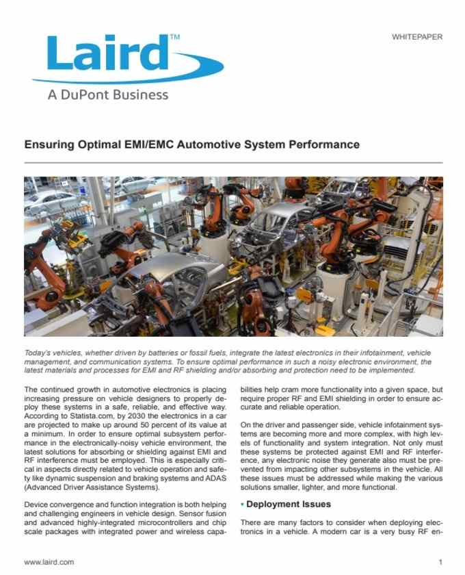 Laird EMI/EMC Automotive System Performance Whitepaper