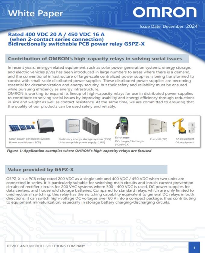 OMRON G5PZ-X Relay High Performance PCB Solutions Whitepaper