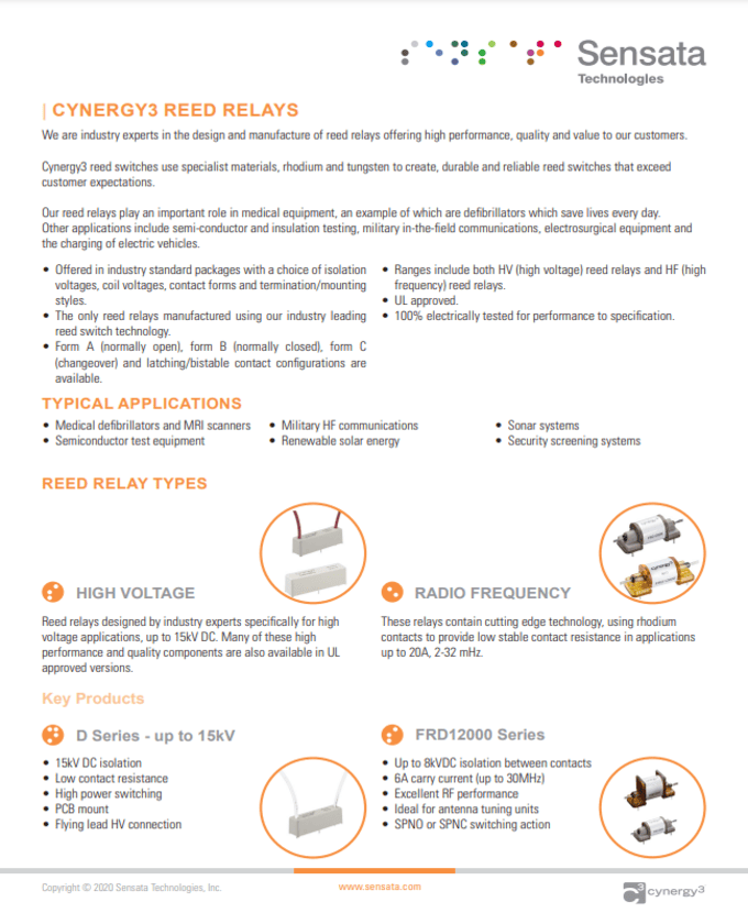 Cynergy3 Reed Relays Line Card