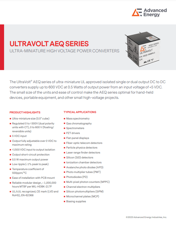 Advanced Energy AEQ Series Thumbnail Cover