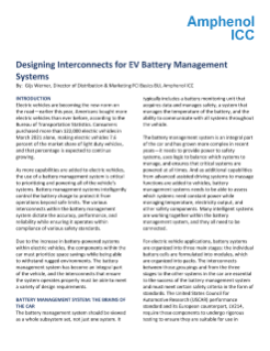 Amphenol ICC Designing Interconnects for EV Battery Management Systems