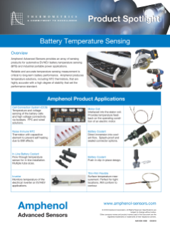 Amphenol Sensors Battery Temperature Sensing