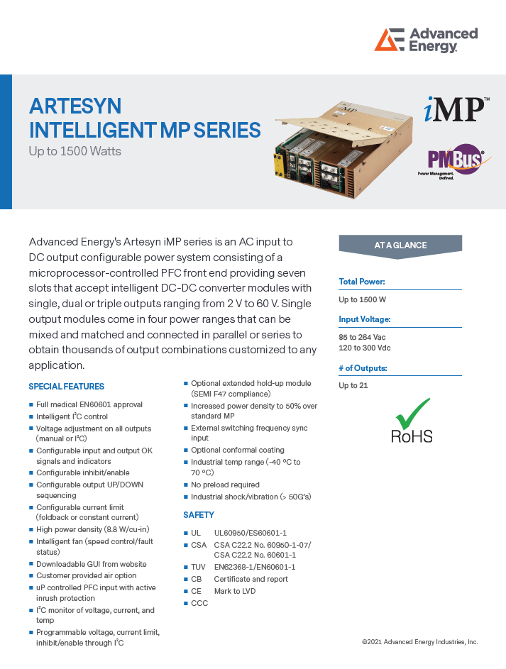 Intelligent MP Series Power System Datasheet PDF Cover