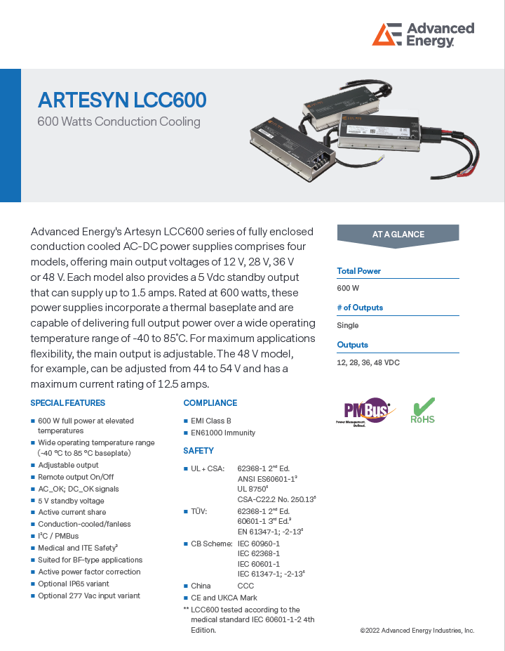 Artesyn LC600 Series PDF Thumbnail