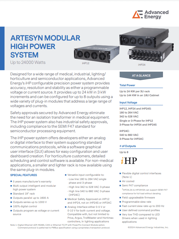 Artesyn Configurable Intelligent High Power System PDF Cover