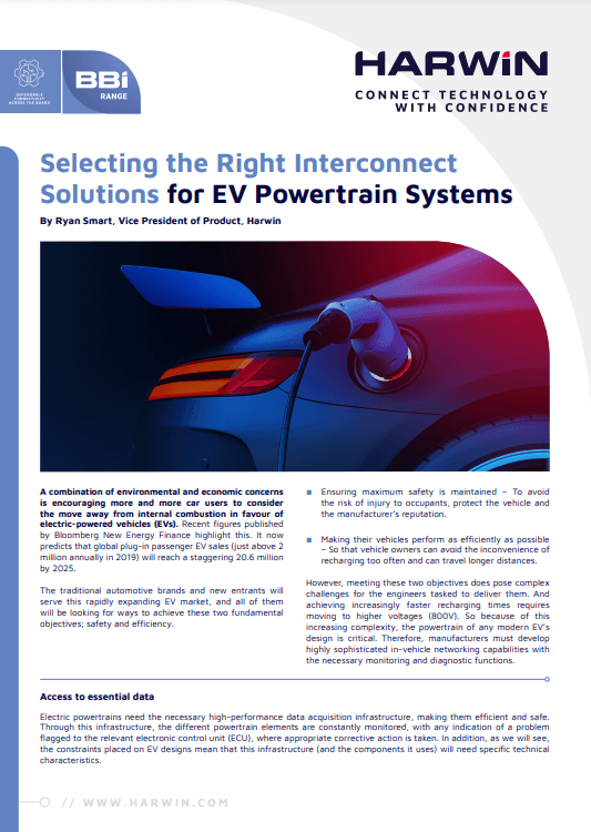 Harwin EV Interconnect Solutions PDF Cover