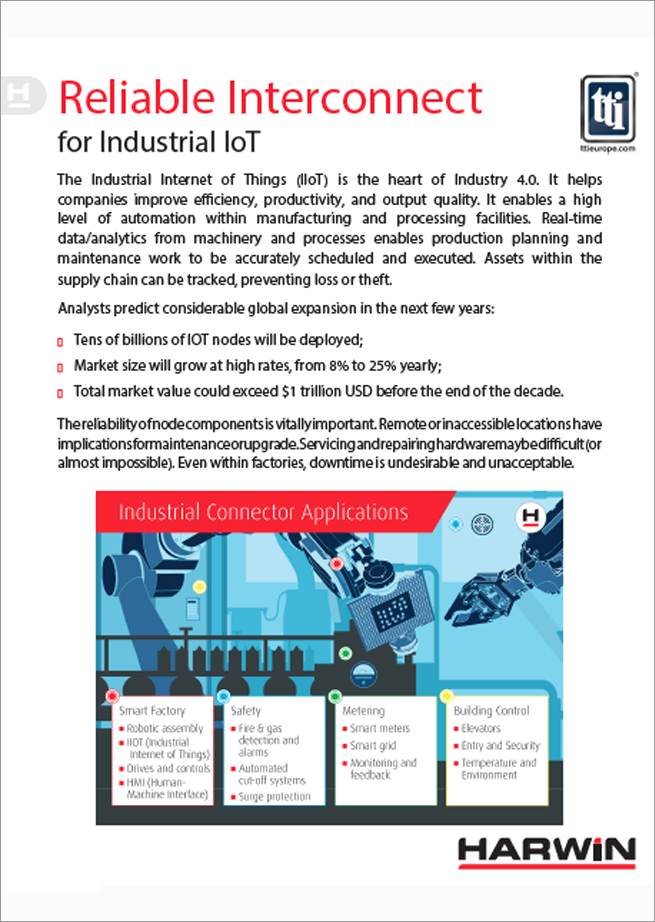 Harwin Reliable Interconnect for Industrial IoT