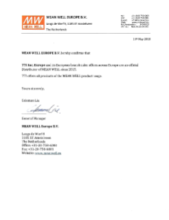MeanWell TTI Confirmation Official Distributor