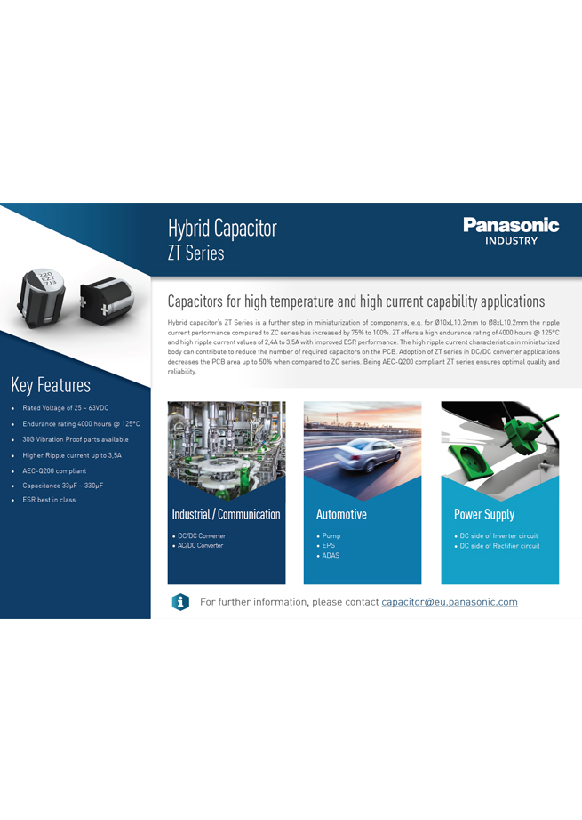 Panasonic Hybrid Capacitor ZT Series