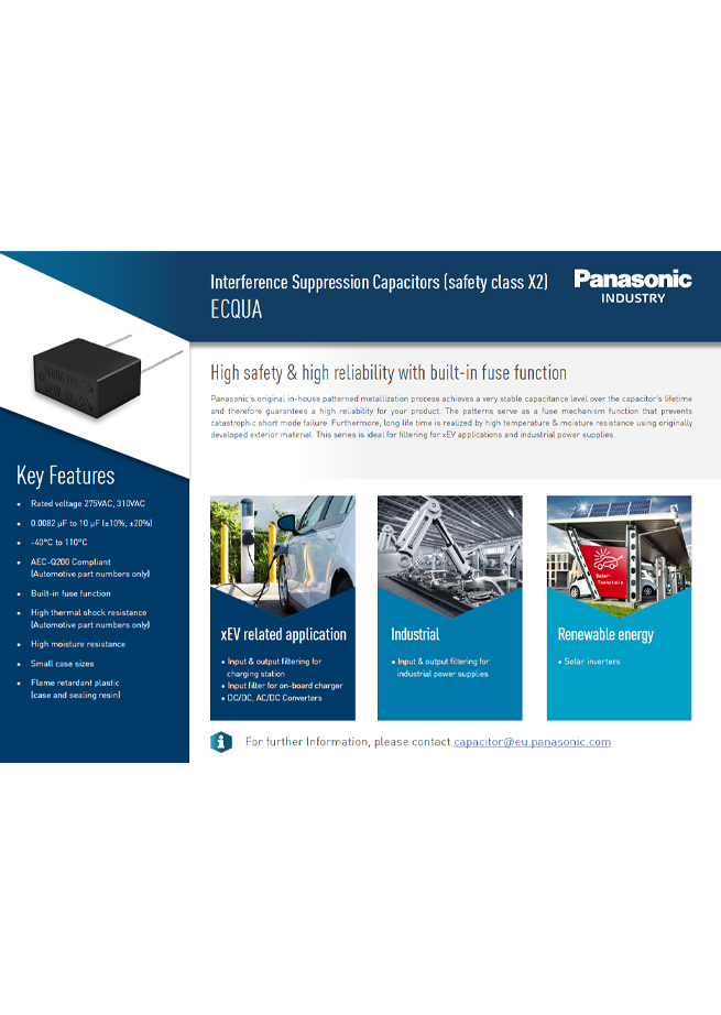 Interference Suppression Capacitors (safety class X2) ECQUA