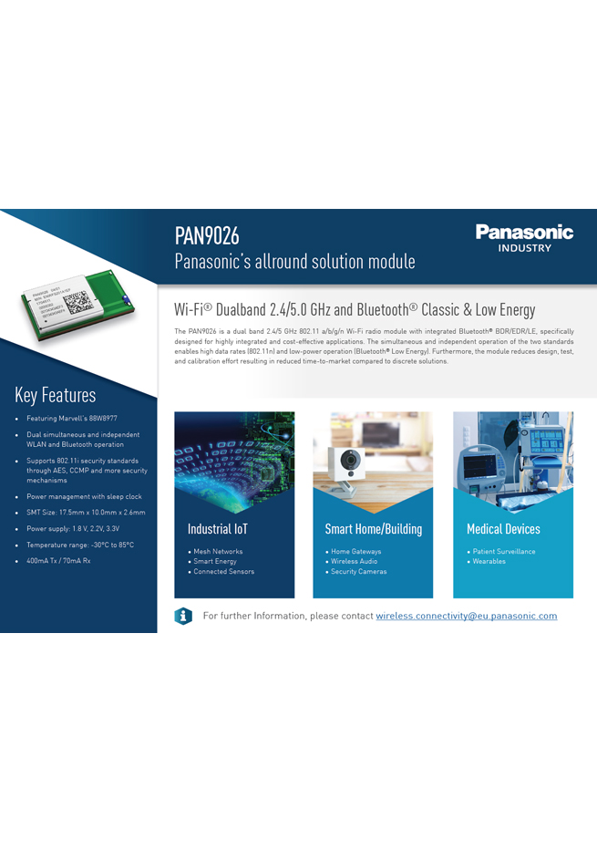 PAN9026 Panasonic’s allround solution module