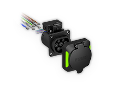 Charging sockets with temperature sensor and LEDs