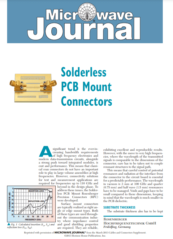 Solderless PCB Mount Connectors Flyer PDF Cover