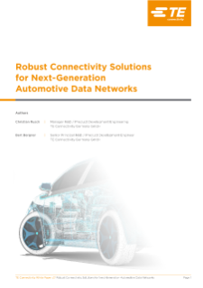 TE Connectivity Solutions for Next-Gen Automotive Networks PDF Cover