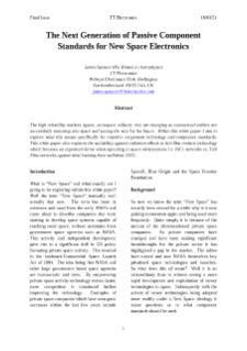 TT Electronics Next-Gen Standards for Space Electronics PDF Cover