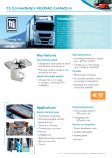 TE Connectivity’s KILOVAC Contactors