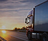18 wheeler truck at sunset