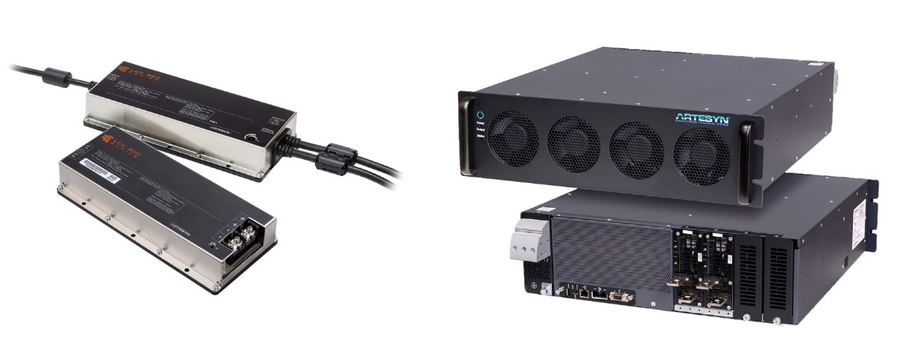 Figure 3: Artesyn LCC600 (left) and iHP power converters (right) for horticultural LED lighting