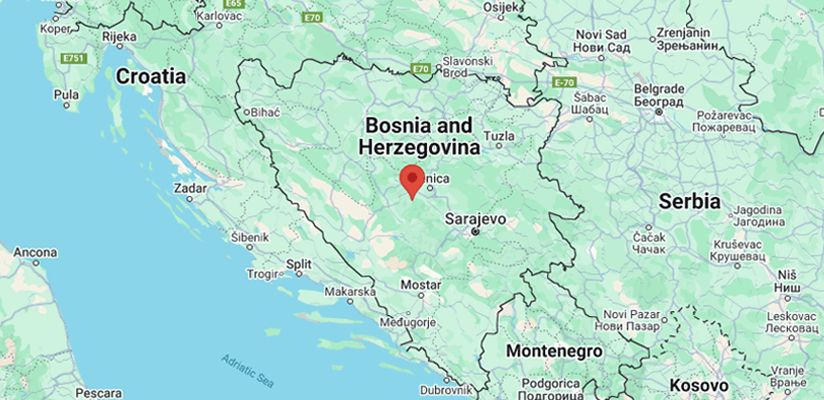 Map of Bosnia and Herzegovina