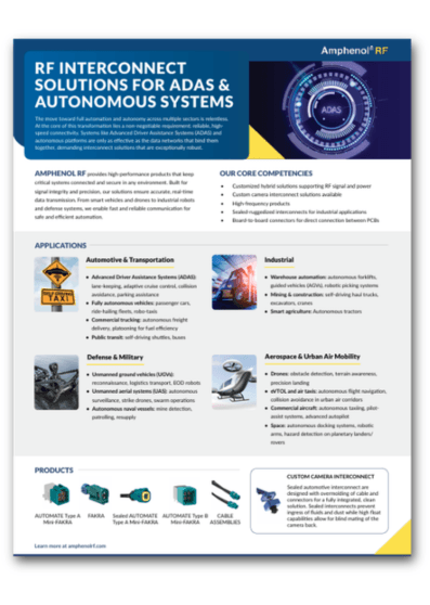 Amphenol RF Enabling Warehouse Robotics with RF Interconnect