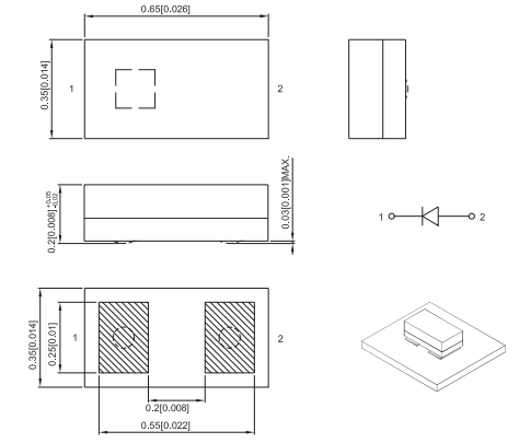 Kingbright KPG-0603 Series SMD-LEDs Package Dimensions