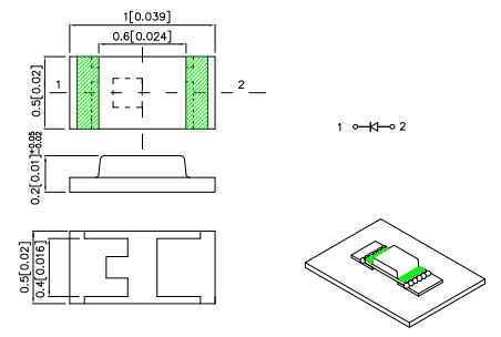 Kingbright KPG-1005 Series SMD-LEDs Package Dimensions