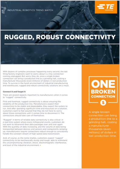 TE Connectivity Rugged, Robust Connectivity Trend Paper