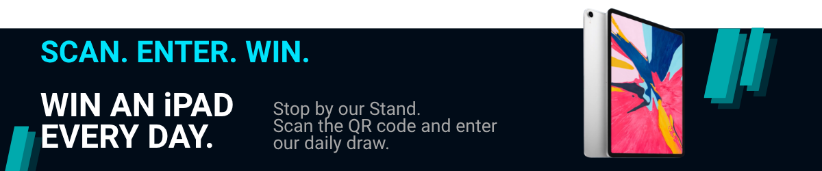 win an ipad every day. stop by our stand scan the qr code and enter our daily draw