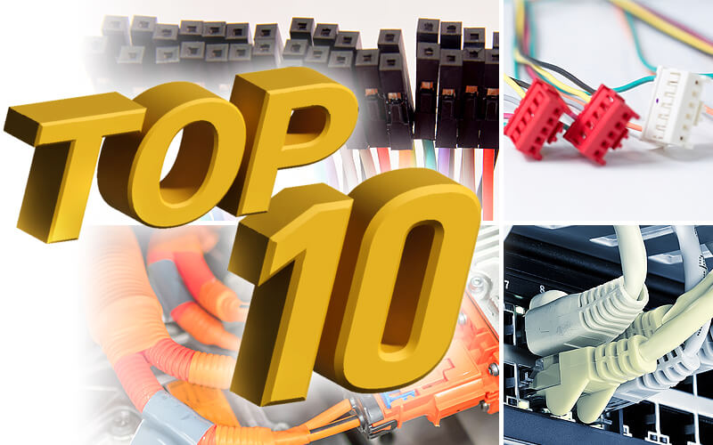 Photos of connectors with the text "top 10"
